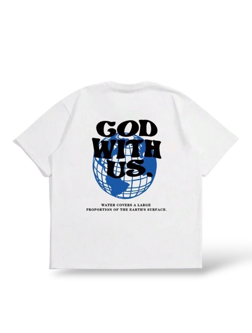 Gad with us T-Shirt Weiß Unisex - Christliche Kleidung - Jesus Shop