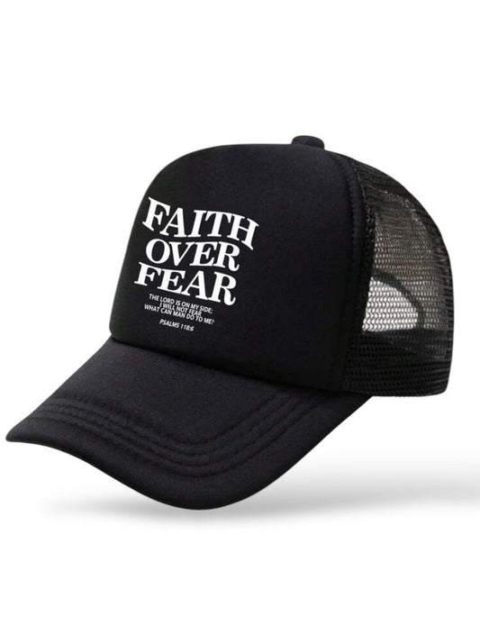 Faith over Fear Cap Schwarz - Christliche Kleidung - Jesus Shop