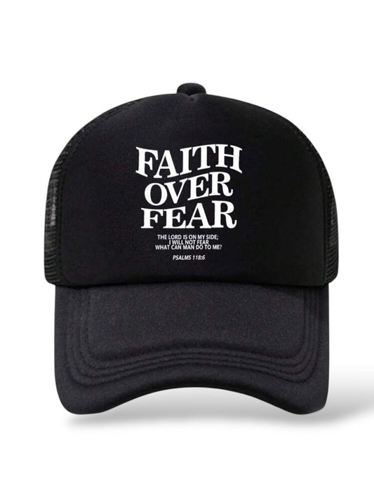 Faith over Fear Cap Schwarz - Christliche Kleidung - Jesus Shop