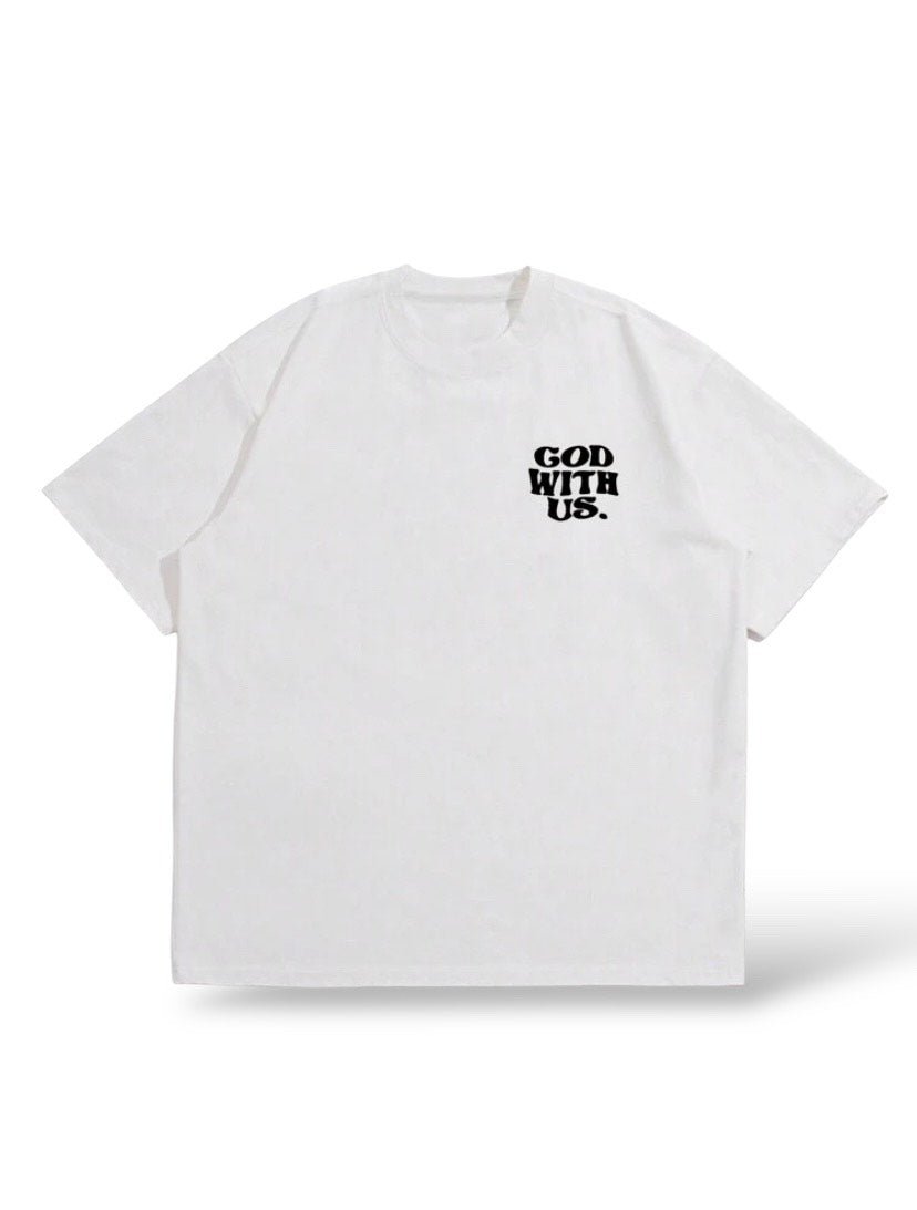 Gad with us T-Shirt Weiß Unisex - Christliche Kleidung - Jesus Shop