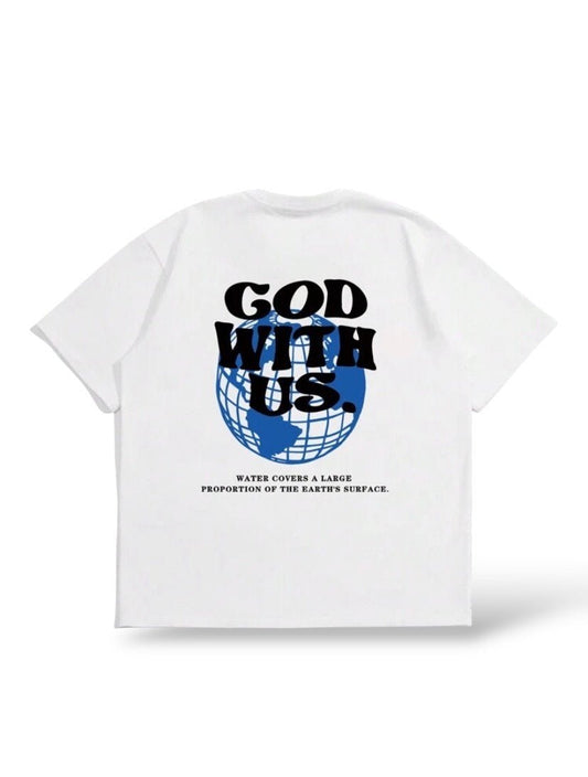Gad with us T-Shirt Weiß Unisex - Christliche Kleidung - Jesus Shop