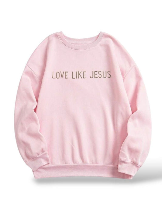 Love Like Jesus Pullover Pink Damen - Christliche Kleidung - Jesus Shop